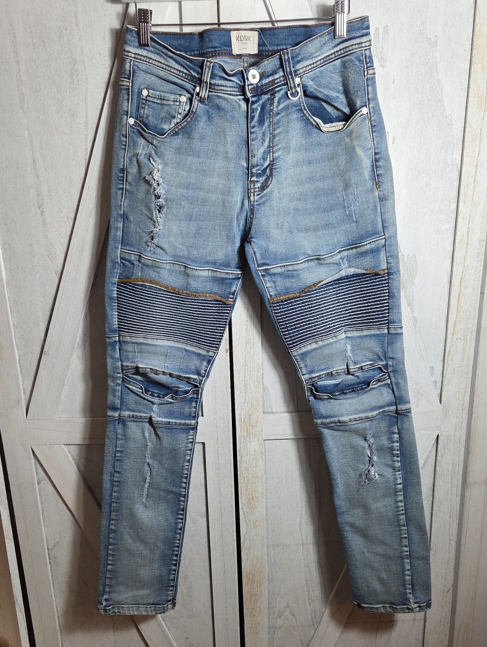 KDNK 1141411 Distressed Moto Skinny Jeans Size 32